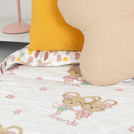 Copriletto bouti Friends rosa