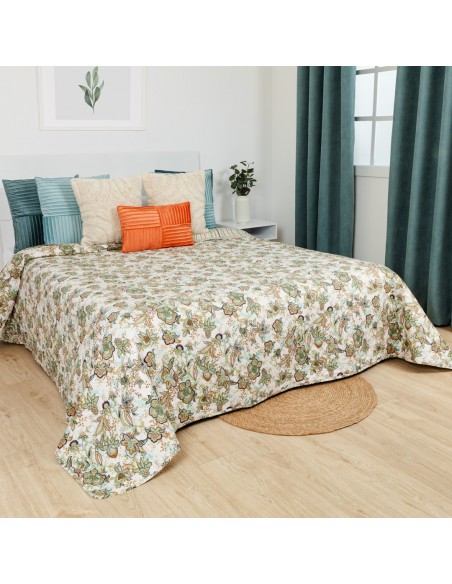 Copriletto bouti Estefania verde militare