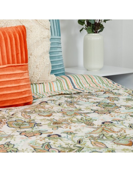 Copriletto bouti Estefania verde militare