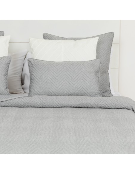 Copriletto bouti effetto consumato grigio letto-singolo