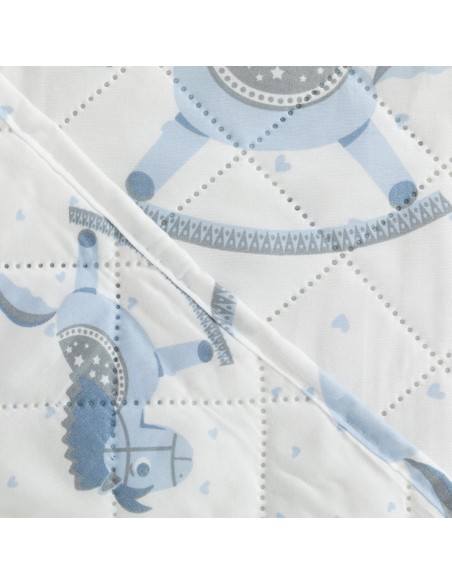 Copriletto bouti Caballitos celeste