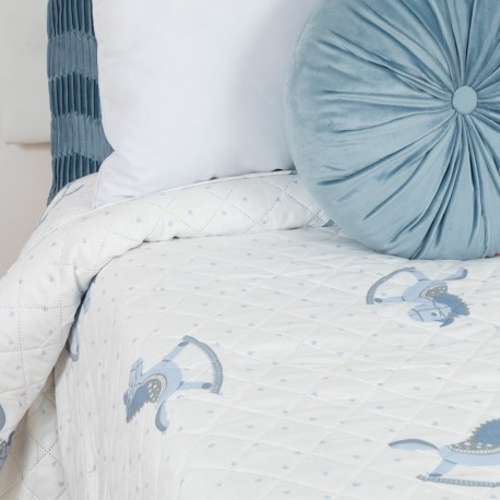 Copriletto bouti Caballitos celeste