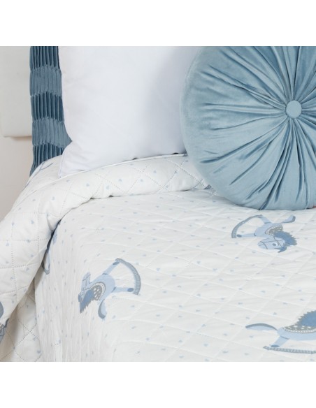 Copriletto bouti Caballitos celeste