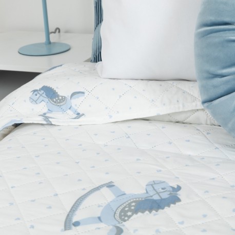 Copriletto bouti Caballitos celeste