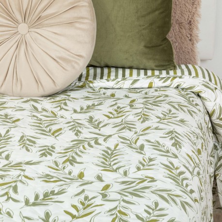 Copriletto bouti Caliope verde militare