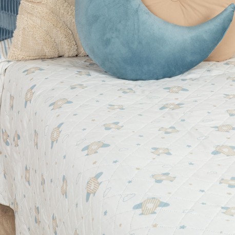 Copriletto bouti Bennet indaco