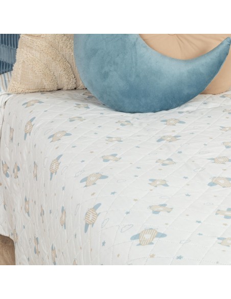 Copriletto bouti Bennet indaco