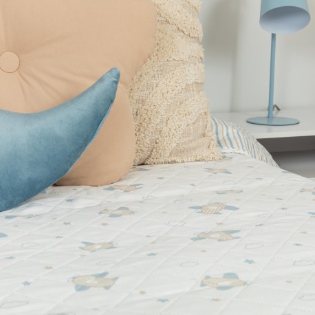 Copriletto bouti Bennet indaco