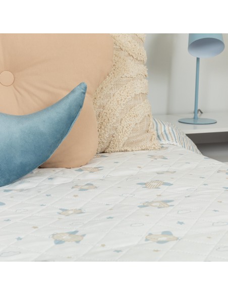 Copriletto bouti Bennet indaco