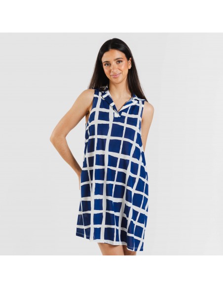 Vestito corto con colletto a bavero soft Naroa blu navy Vestito corto con colletto a bavero soft Naroa blu navy