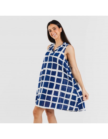 Vestito corto con colletto a bavero soft Naroa blu navy Vestito corto con colletto a bavero soft Naroa blu navy