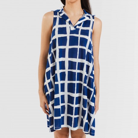 Vestito corto con colletto a bavero soft Naroa blu navy