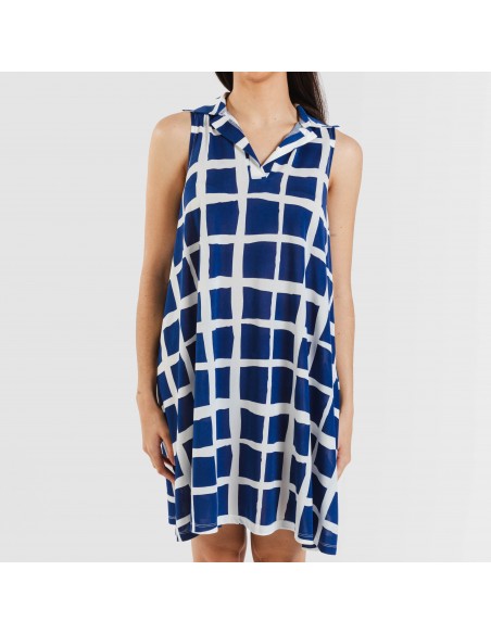 Vestito corto con colletto a bavero soft Naroa blu navy Vestito corto con colletto a bavero soft Naroa blu navy