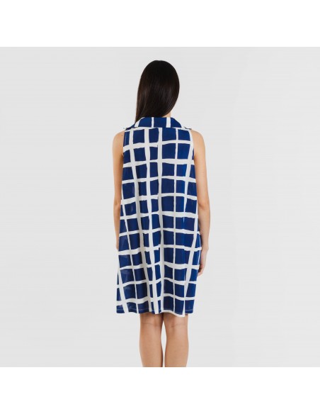 Vestito corto con colletto a bavero soft Naroa blu navy Vestito corto con colletto a bavero soft Naroa blu navy