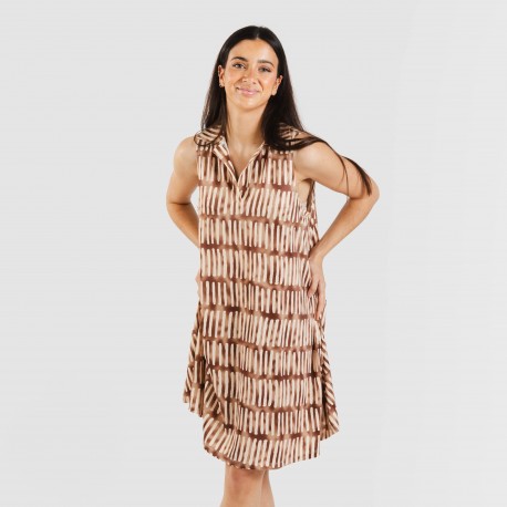 Vestito corto con colletto a bavero soft Lemonade marrone