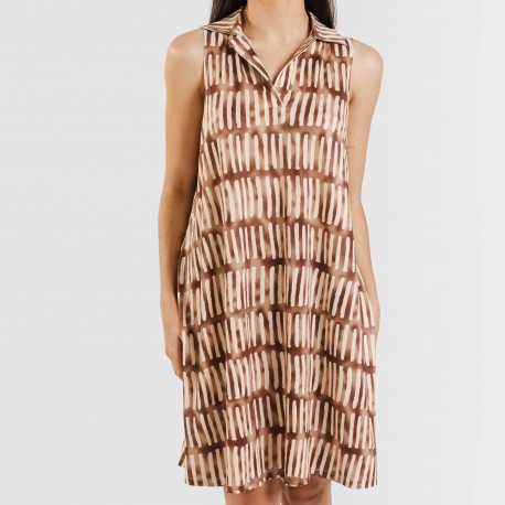 Vestito corto con colletto a bavero soft Lemonade marrone