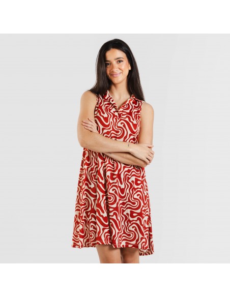 Vestito corto con colletto a bavero soft Iratia rame Vestito corto con colletto a bavero soft Iratia rame