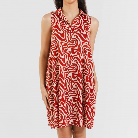 Vestito corto con colletto a bavero soft Iratia rame