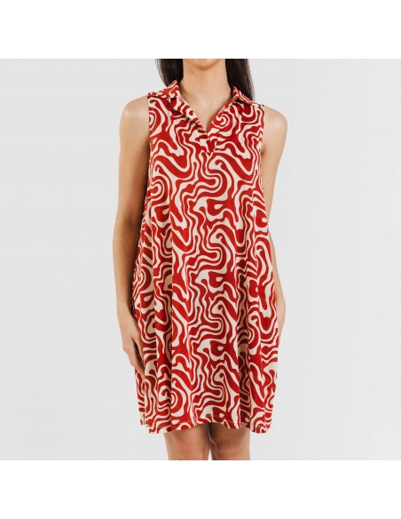 Vestito corto con colletto a bavero soft Iratia rame Vestito corto con colletto a bavero soft Iratia rame