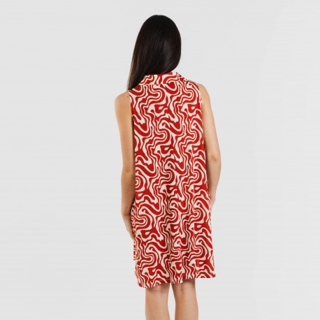 Vestito corto con colletto a bavero soft Iratia rame