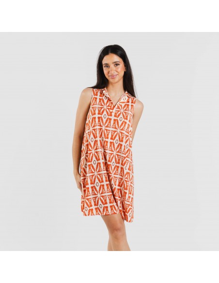 Vestito corto con colletto a bavero soft Catania rame