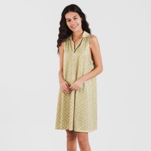 Vestito corto con colletto a bavero soft Ohio verde lime 2