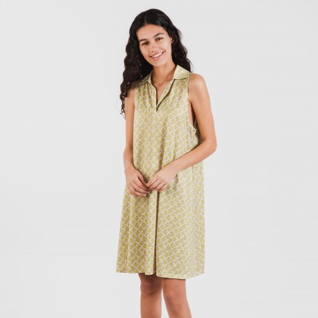 Vestito corto con colletto a bavero soft Ohio verde lime