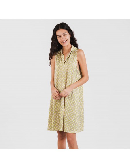 Vestito corto con colletto a bavero soft Ohio verde lime