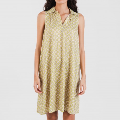 Vestito corto con colletto a bavero soft Ohio verde lime