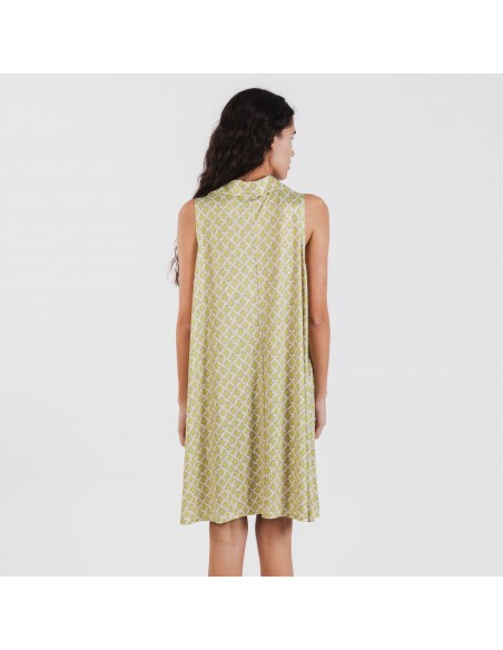 Vestito corto con colletto a bavero soft Ohio verde lime