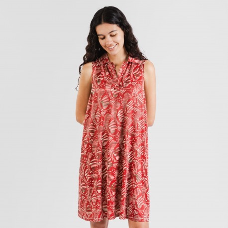 Vestito corto con colletto a bavero soft Zumaia bordeaux