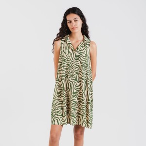 Vestito corto con colletto a bavero soft Palmina verde