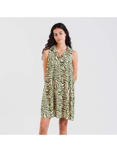 Vestito corto con colletto a bavero soft Palmina verde Vestito corto con colletto a bavero soft Palmina verde