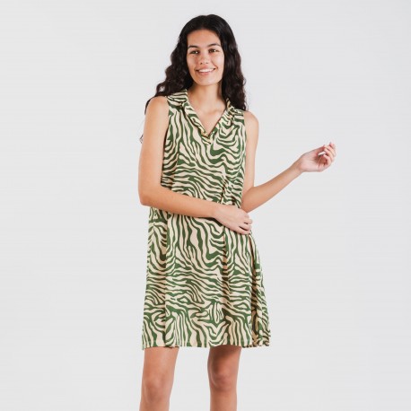 Vestito corto con colletto a bavero soft Palmina verde