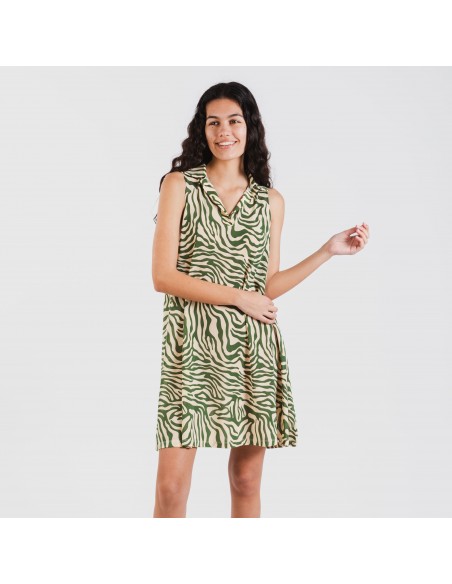 Vestito corto con colletto a bavero soft Palmina verde Vestito corto con colletto a bavero soft Palmina verde
