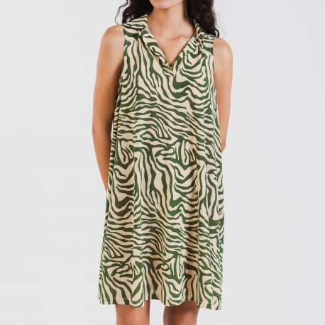 Vestito corto con colletto a bavero soft Palmina verde