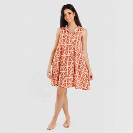 Vestito corto con colletto a bavero soft Catania rame