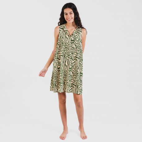 Vestito corto con colletto a bavero soft Palmina verde