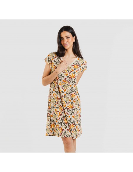 Vestito corto manica ampia crêpe Cilian Vestito corto manica ampia crêpe Cilian