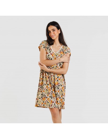 Vestito corto manica ampia crêpe Cilian Vestito corto manica ampia crêpe Cilian