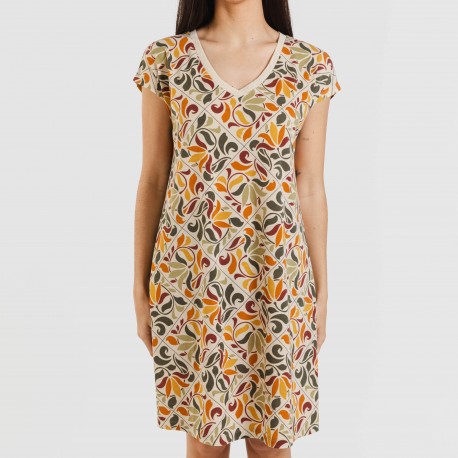 Vestito corto manica ampia crêpe Cilian