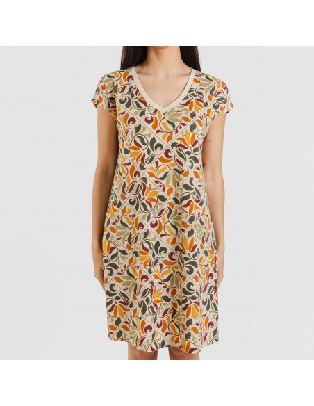 Vestito corto manica ampia crêpe Cilian Vestito corto manica ampia crêpe Cilian