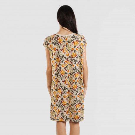 Vestito corto manica ampia crêpe Cilian