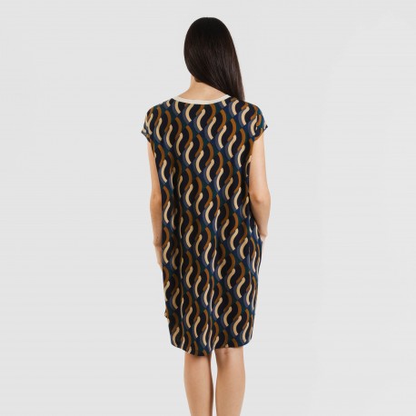 Vestito corto manica ampia crêpe Roser