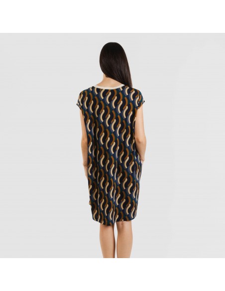 Vestito corto manica ampia crêpe Roser