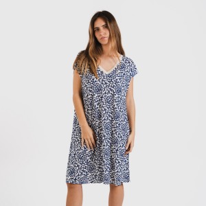 Vestito corto manica ampia soft Meritxell blu navy