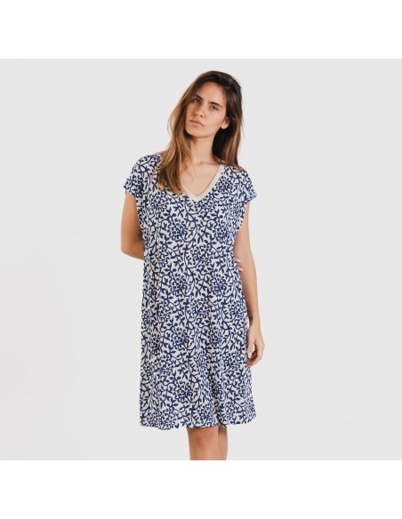 Vestito corto manica ampia soft Meritxell blu navy Vestito corto manica ampia soft Meritxell blu navy