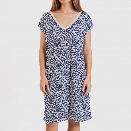Vestito corto manica ampia soft Meritxell blu navy
