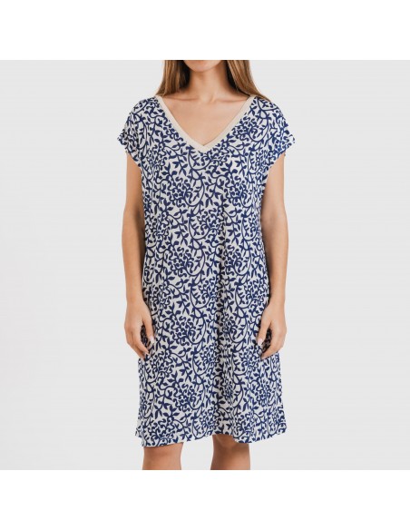 Vestito corto manica ampia soft Meritxell blu navy Vestito corto manica ampia soft Meritxell blu navy