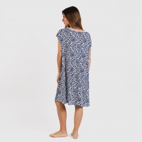Vestito corto manica ampia soft Meritxell blu navy